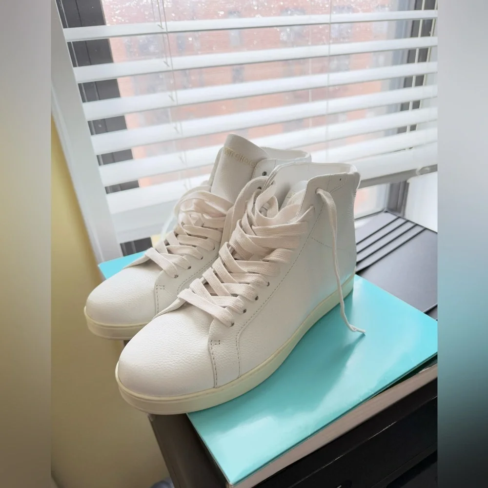 Jimmy Choo Women's Sneakers - Size 38 (Fits 7/8) - White Leather
